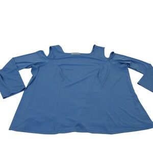 SIMONTON Says Women‎ Blue Cold Shoulder Long Sleeve Tunic Top Size 2X